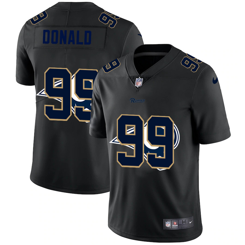 Men's Los Angeles Rams #99 Aaron Donald Black NFL 2020 Shadow Logo Limited Stitched Jersey Men's Los Angeles Rams #99 Aaron Donald Black NFL 2020 Shadow Logo Limited Stitched Jersey